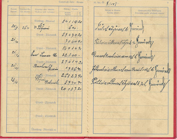 vkladn knka na opravu kostela (rok 1944 - 1946)