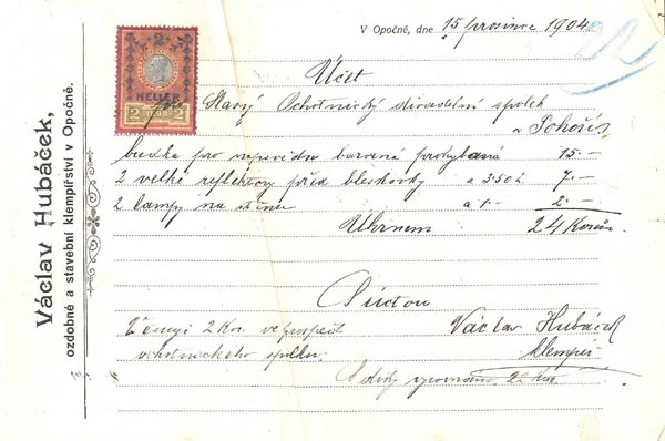 doklady ke stavb jevit (rok 1904)