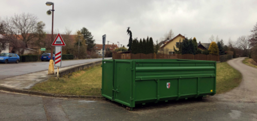 Nov kontejner na bioodpad v doln sti obce (rok 2019)