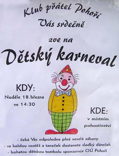 Dtsk karneval - pozvnka (rok 2007)