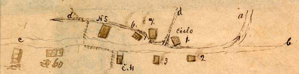 mapa Puliek a zatek Pohoe (Alois Beer z Dobruky, rok 1893)