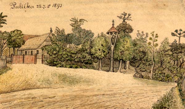 Pulička, na mapě výše číslo 7 (Alois Beer z Dobrušky, rok 1893)