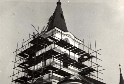 nátěr věže (rok 1969)
