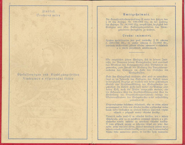 vkladní knížka na opravu kostela (rok 1944 - 1946)