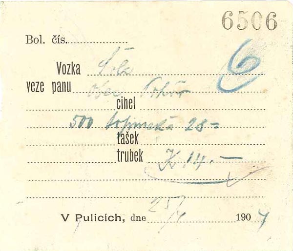 doklady ke stavbě jeviště (rok 1904)