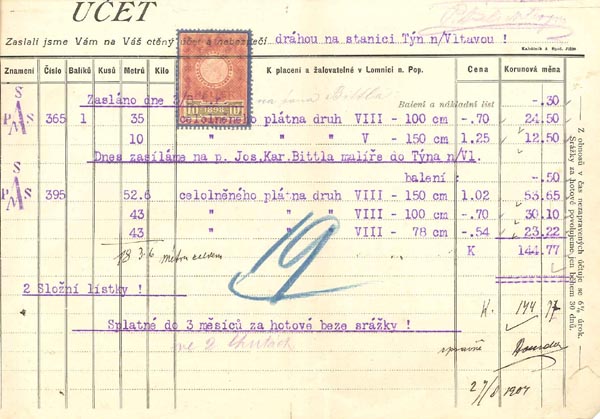 doklady ke stavb jevit (rok 1904)