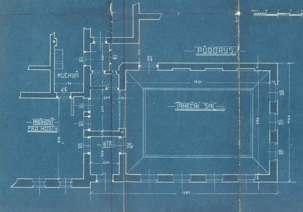 plny tanenho slu p. Josefa Tomka hostinskho v Poho p. 100 - pdorys (rok 1922)