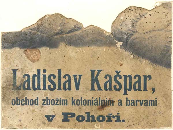 obchod zboží koloniálním a barvami - Ladislav Kašpar, čp. 117 (rok nezjištěn)