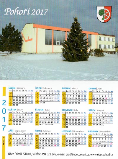 Kalendář Pohoří 2017