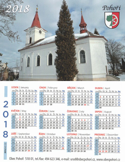 Kalendář Pohoří 2018