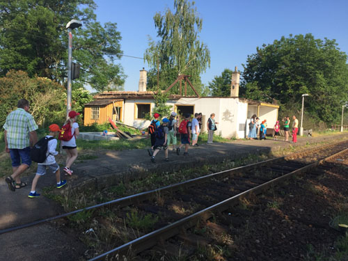 Rekonstrukce eleznin trati a zastvky v Poho (kvten, rok 2018)