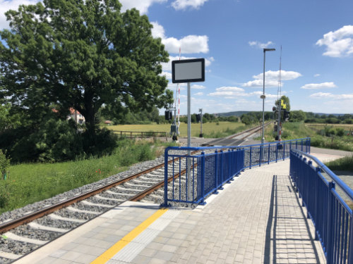 Dokončená zastávka vlaku v Pohoří (rok 2019)