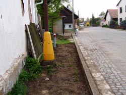 výstavba nového chodníku směr Dobruška (rok 2006)