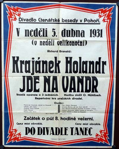 divadlo Krajánek Holandr jde na vandr (rok 1931)